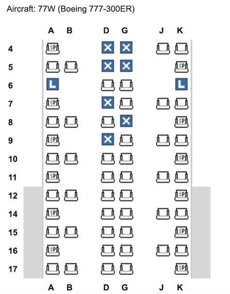 Seat map of Boeing 777 Swiss updated 2024.